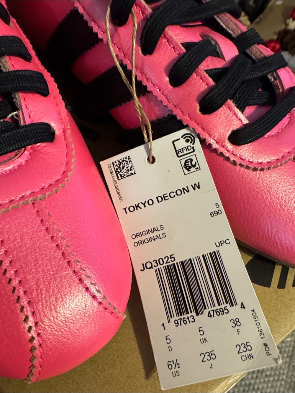 Pink Women's Athletic Sneakers with Black Stripes by Adidas New - Picture 11 of 11